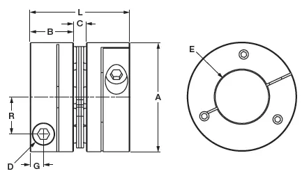 6A18-A1C Aluminum Hub Couplings | Composite Disc Couplings